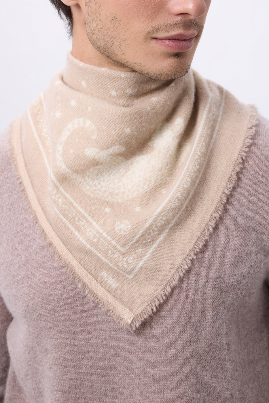 Bandana pequeño Leo - Beige crema blanco - Hombre