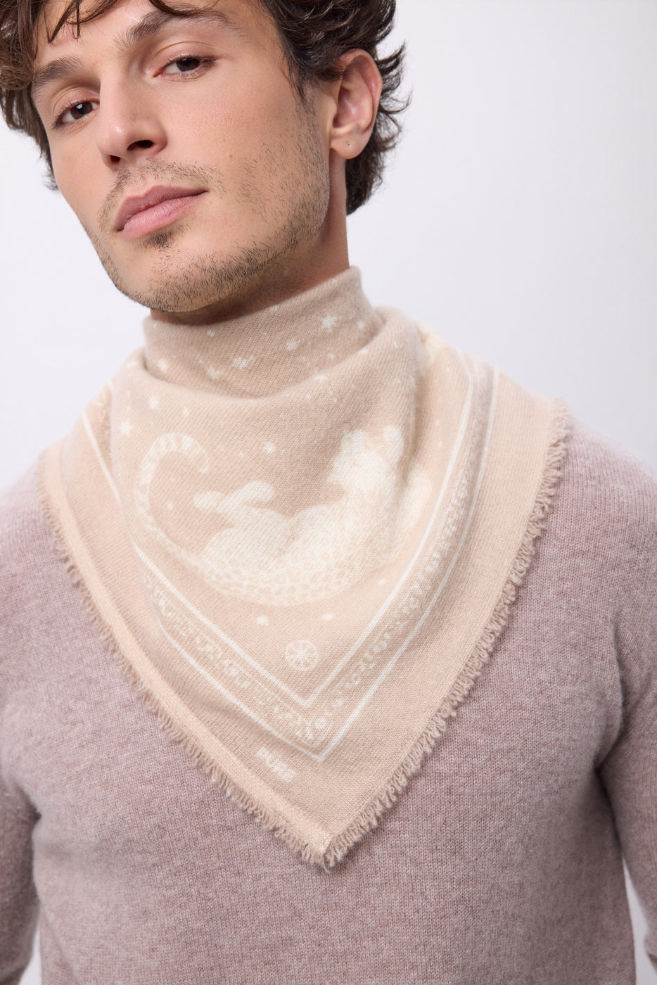 Bandana pequeño Leo - Beige crema blanco - Hombre