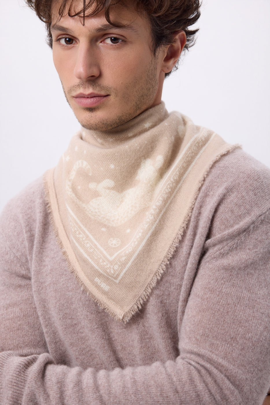 Bandana pequeño Leo - Beige crema blanco - Hombre