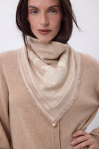 Small Leo Bandana - Cream Beige White - Women