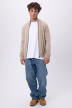 Chaleco con cremallera y cuello alto Leo - Beige claro - Hombre