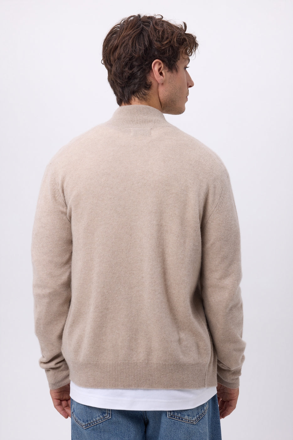 Chaleco con cremallera y cuello alto Leo - Beige claro - Hombre