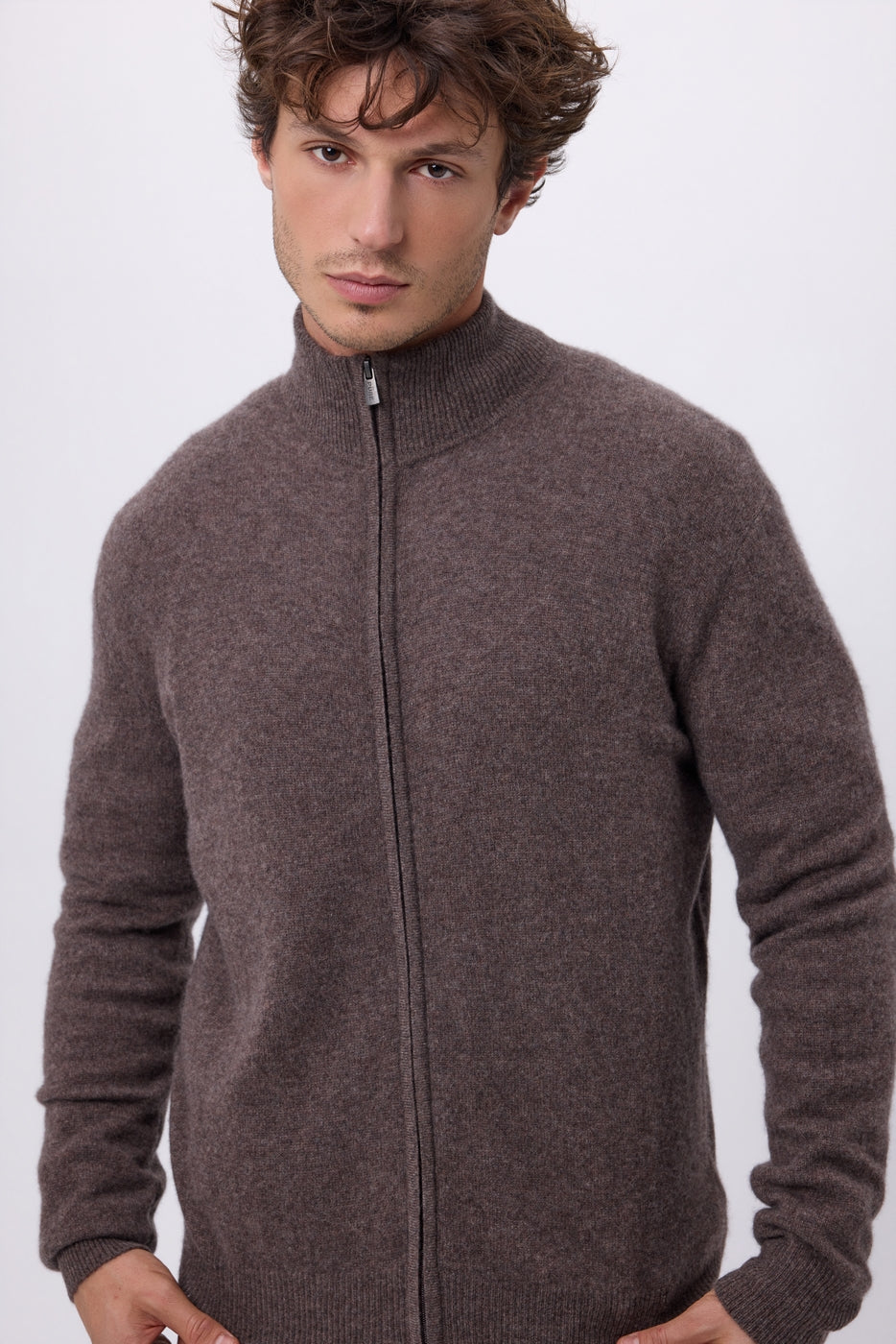 Gilet Zippe Col Montant Leo - Marron Chine - Homme