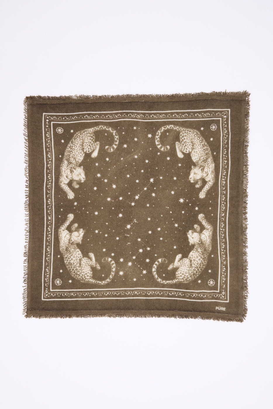 Small Leo Bandana - Mottled Khaki White - Women