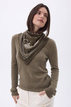 Small Leo Bandana - Mottled Khaki White - Women