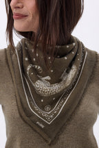 Small Leo Bandana - Mottled Khaki White - Women