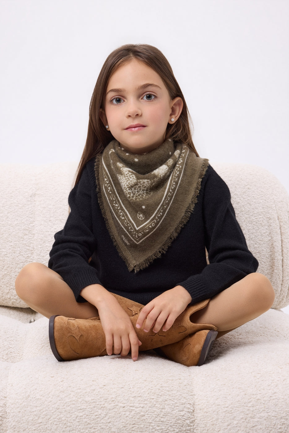 Bandana pequeño Leo - Caqui jaspeado blanco - Niño