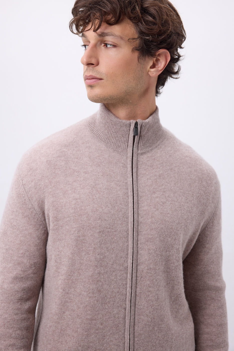 Gilet Zippe Col Montant Leo - Noisette - Homme