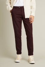 Teksturerede Chinos Bordeaux - Herre