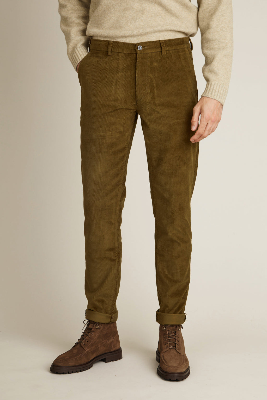 Chino in velluto bronzo - Uomo