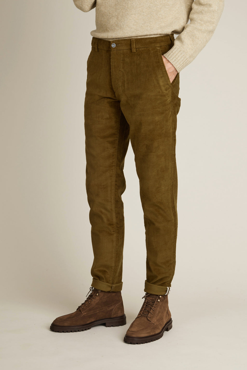 Chino in velluto bronzo - Uomo