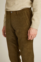 Chino in velluto bronzo - Uomo