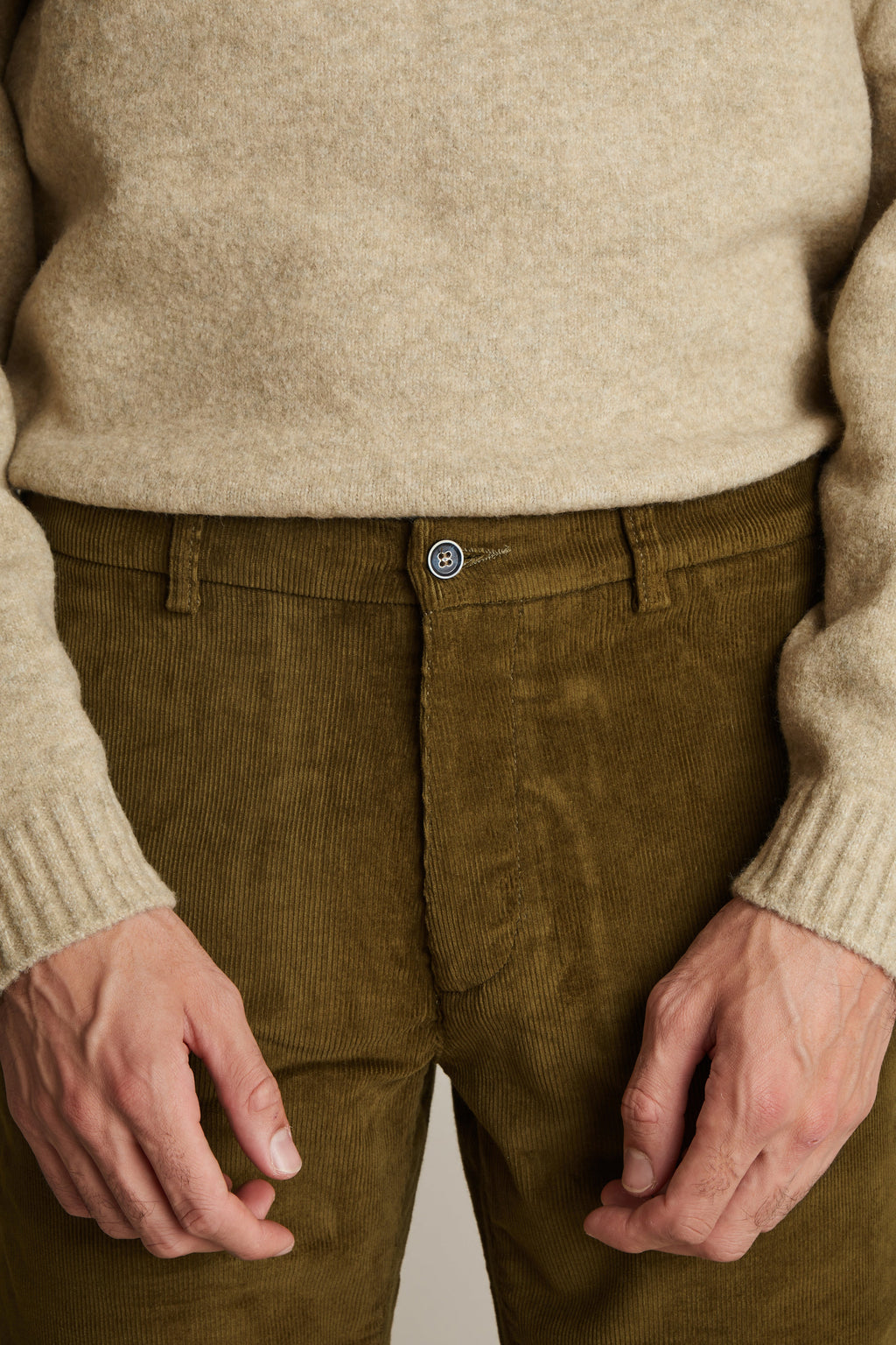 Chino in velluto bronzo - Uomo