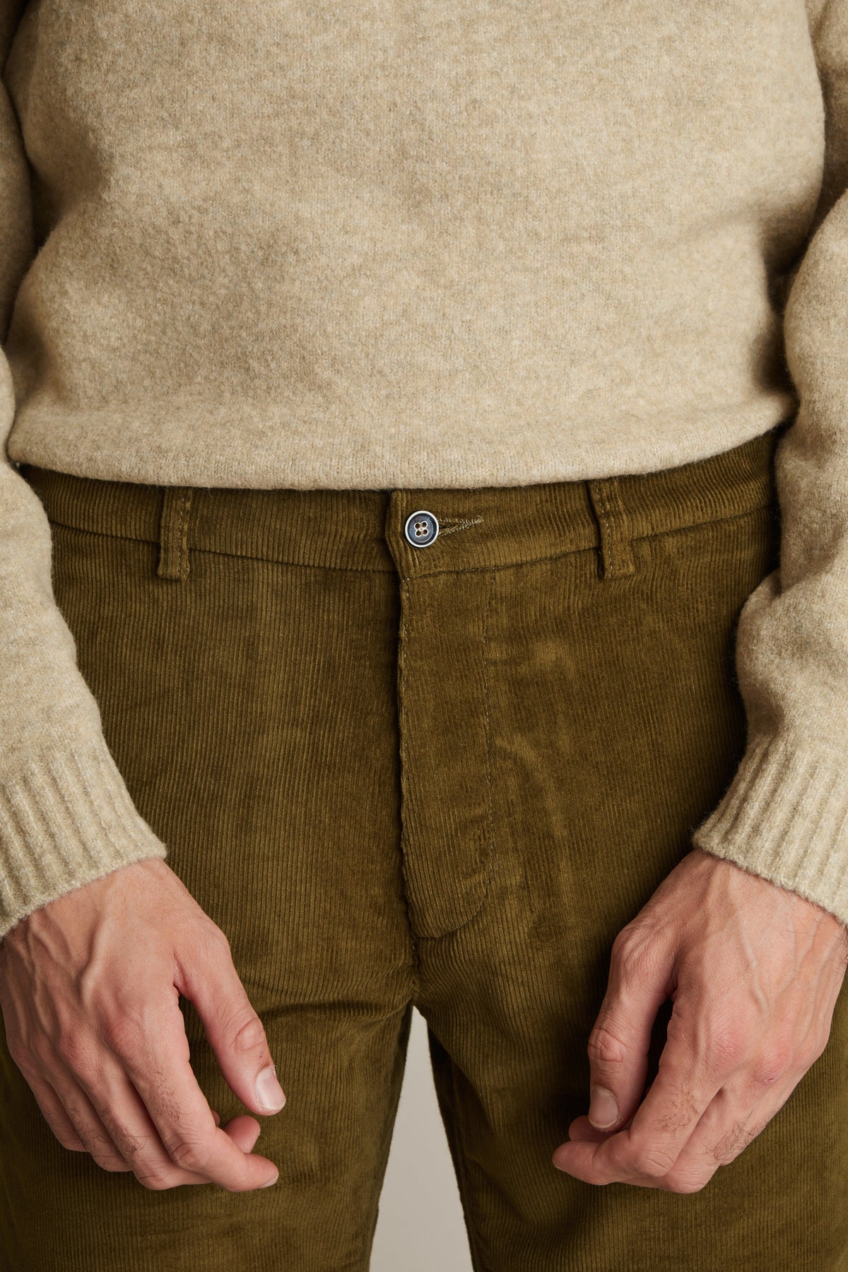 Chino in velluto bronzo - Uomo