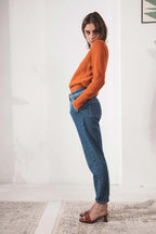 Vaqueros Carrot Azules - Mujer