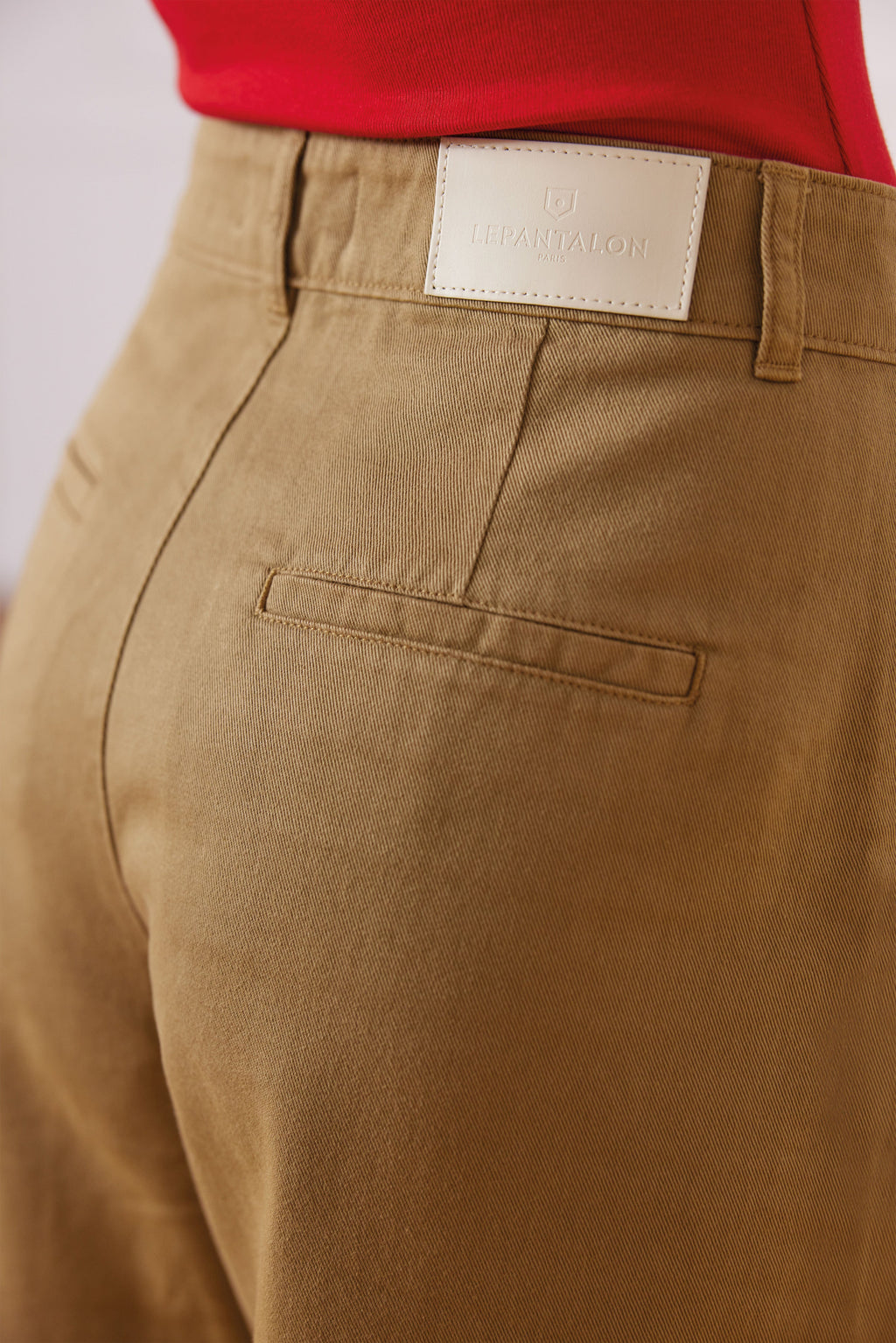 Pantalon À Pinces Beige Foncé