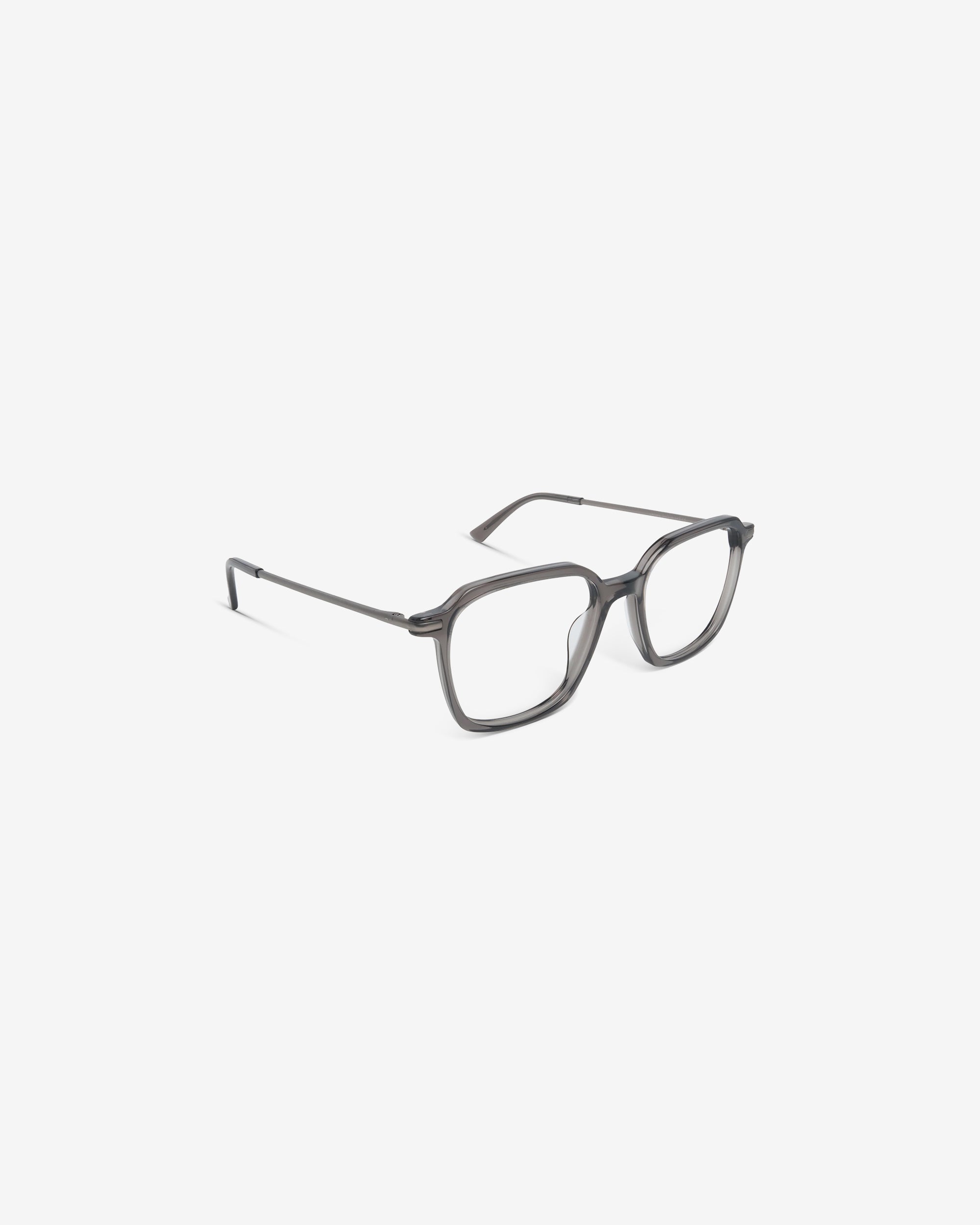 Anteojos James Gray: montura rectangular de acetato, vista de tres cuartos