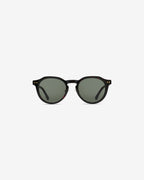 Lunettes de soleil Vadim Noir — monture ronde acétate, vue de face