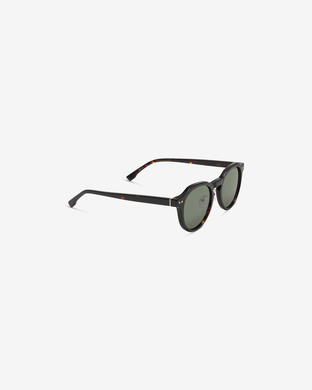 Lunettes de soleil Vadim Noir — monture ronde acétate, vue de trois-quarts