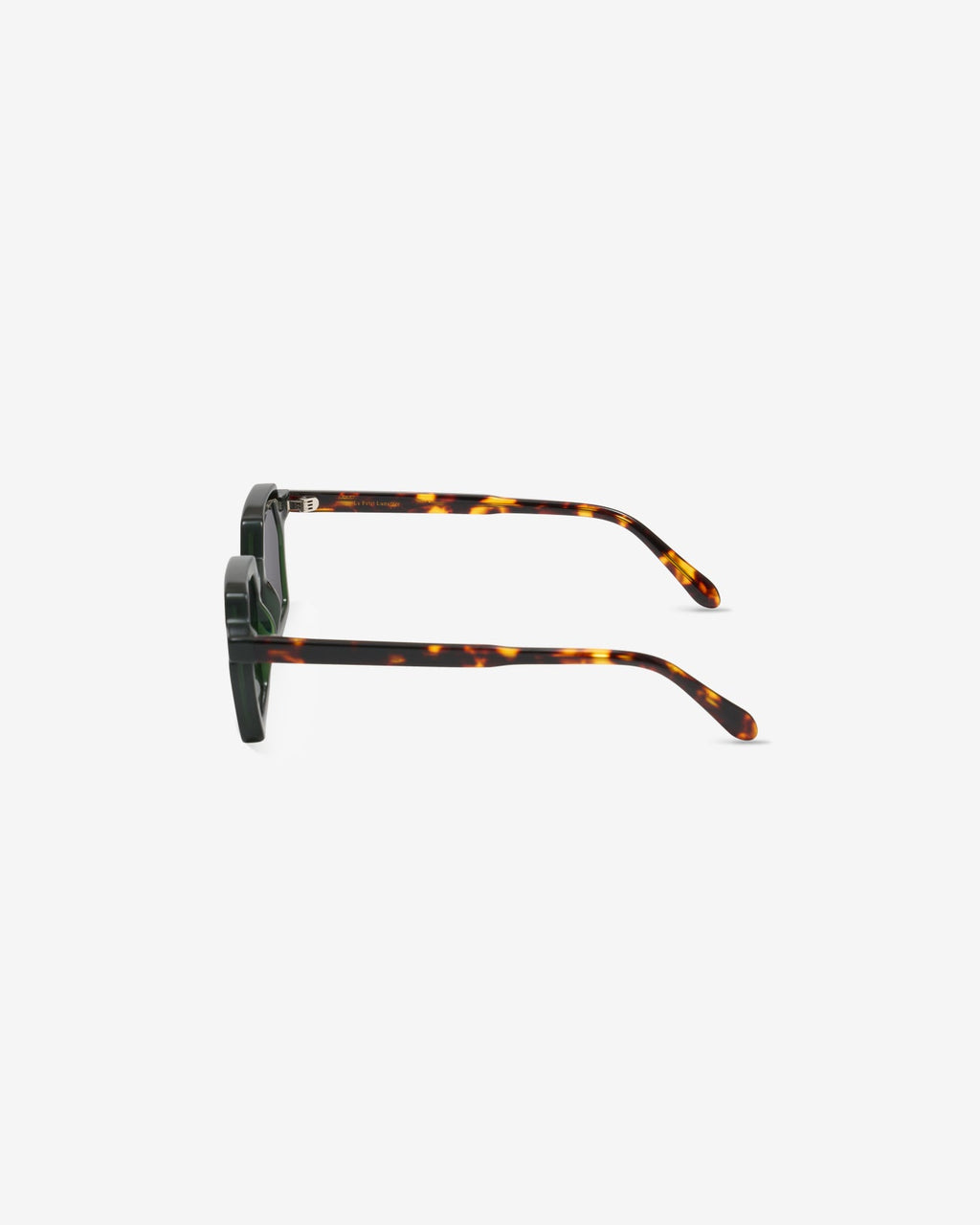 Lunettes de soleil Danica Olive — monture hexagonale acétate, vue de profil