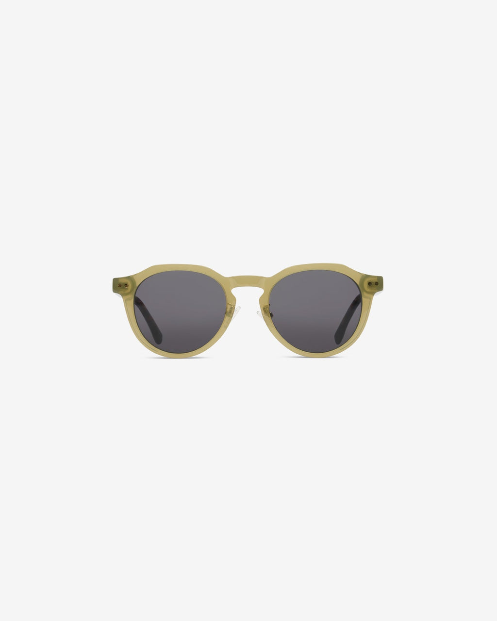 Lunettes de soleil Vadim Olive — monture ronde acétate, vue de face