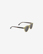Lunettes de soleil Vadim Olive — monture ronde acétate, vue de trois-quarts