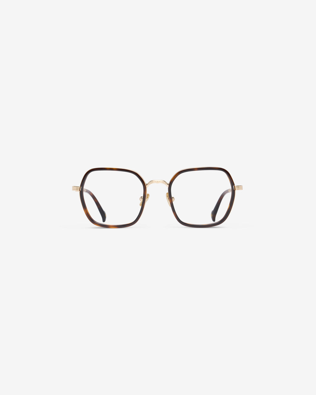 Lunettes de vue Vel Ecaille — monture hexagonale acétate-métal, vue de face
