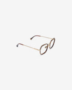 Lunettes de vue Vel Ecaille — monture hexagonale acétate-métal, vue de trois-quarts