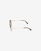 Lunettes de vue Vel Ecaille — monture hexagonale acétate-métal, vue de profil
