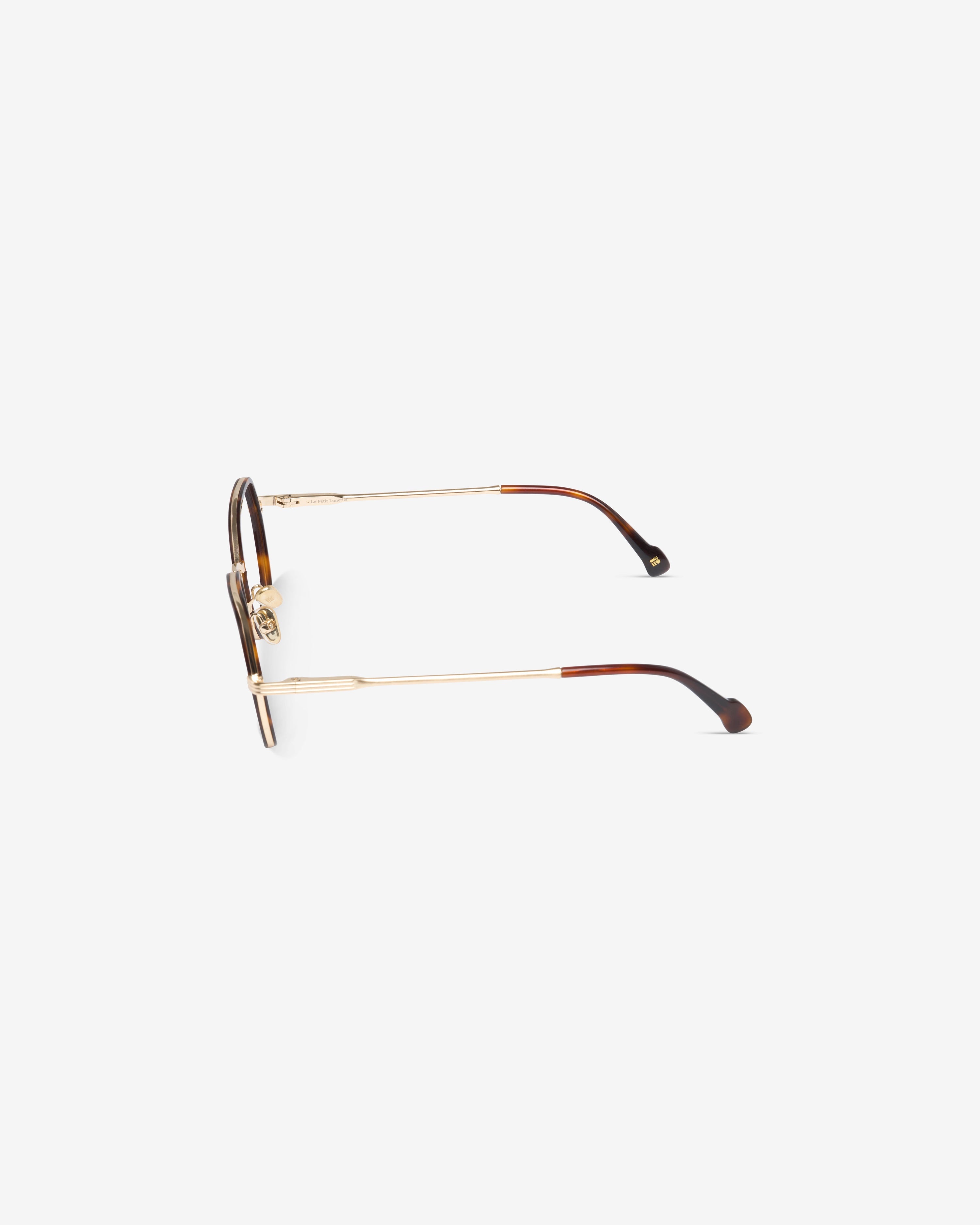 Lunettes de vue Vel Ecaille — monture hexagonale acétate-métal, vue de profil