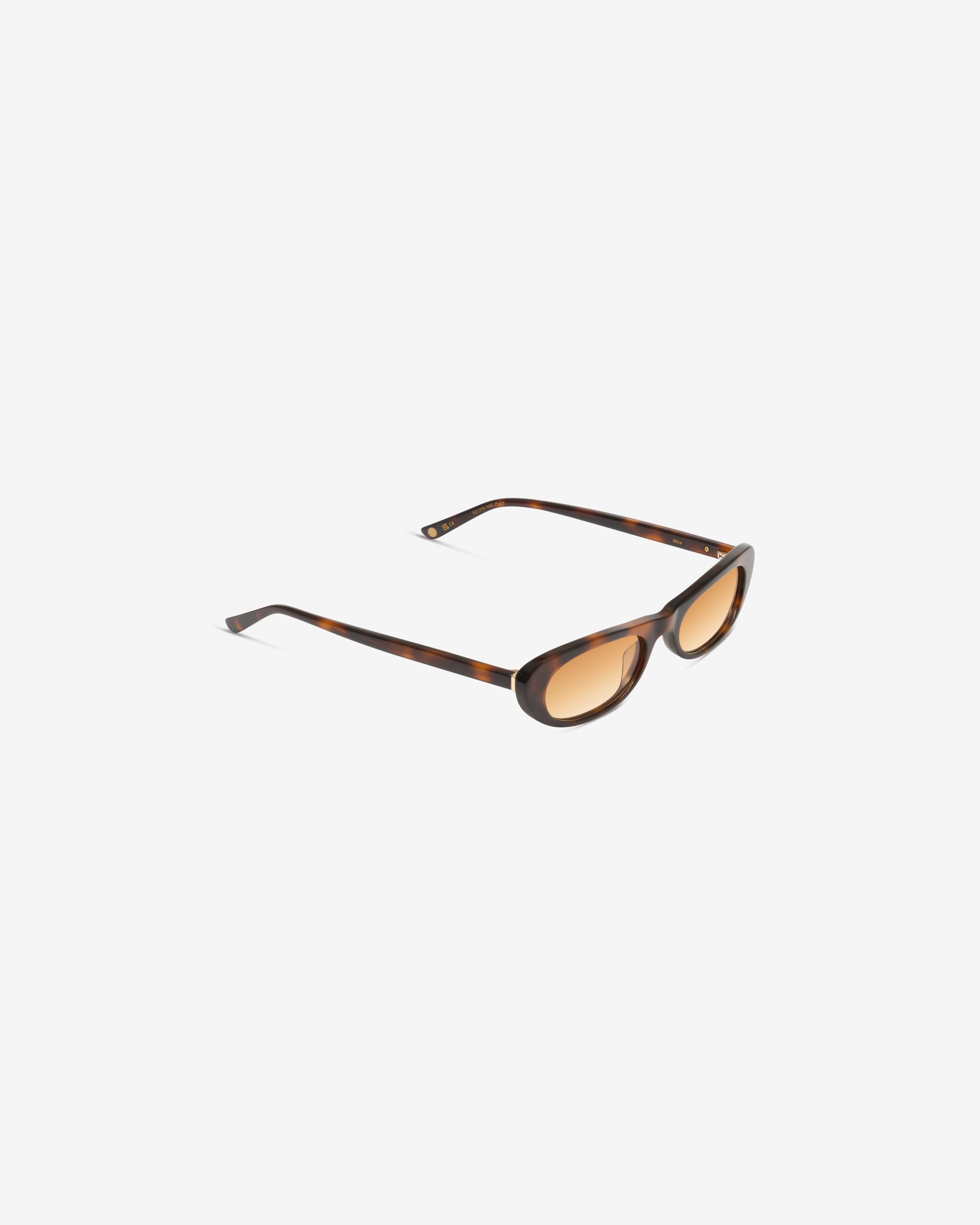 Lunettes de soleil Mira Ecaille — monture papillon acétate, vue de trois-quarts
