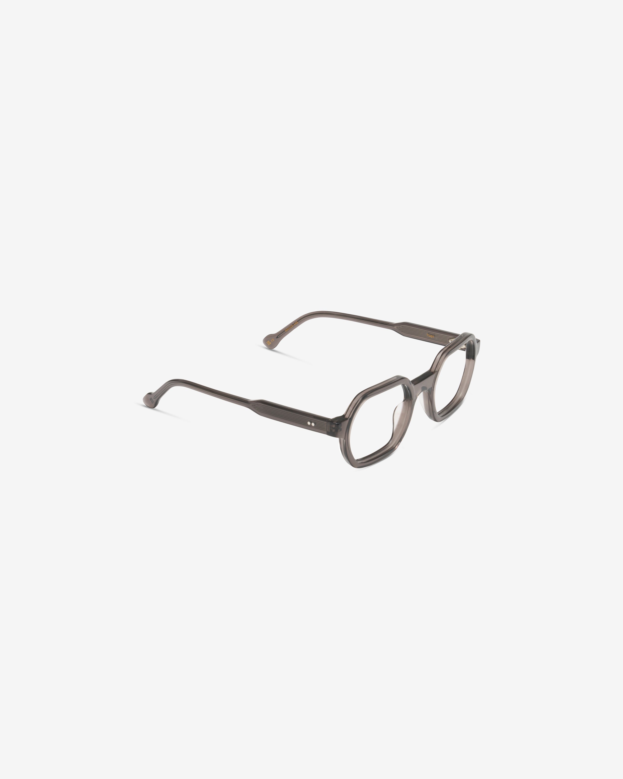 Lunettes de vue Tiago Gris — monture pantos acétate, vue de trois-quarts