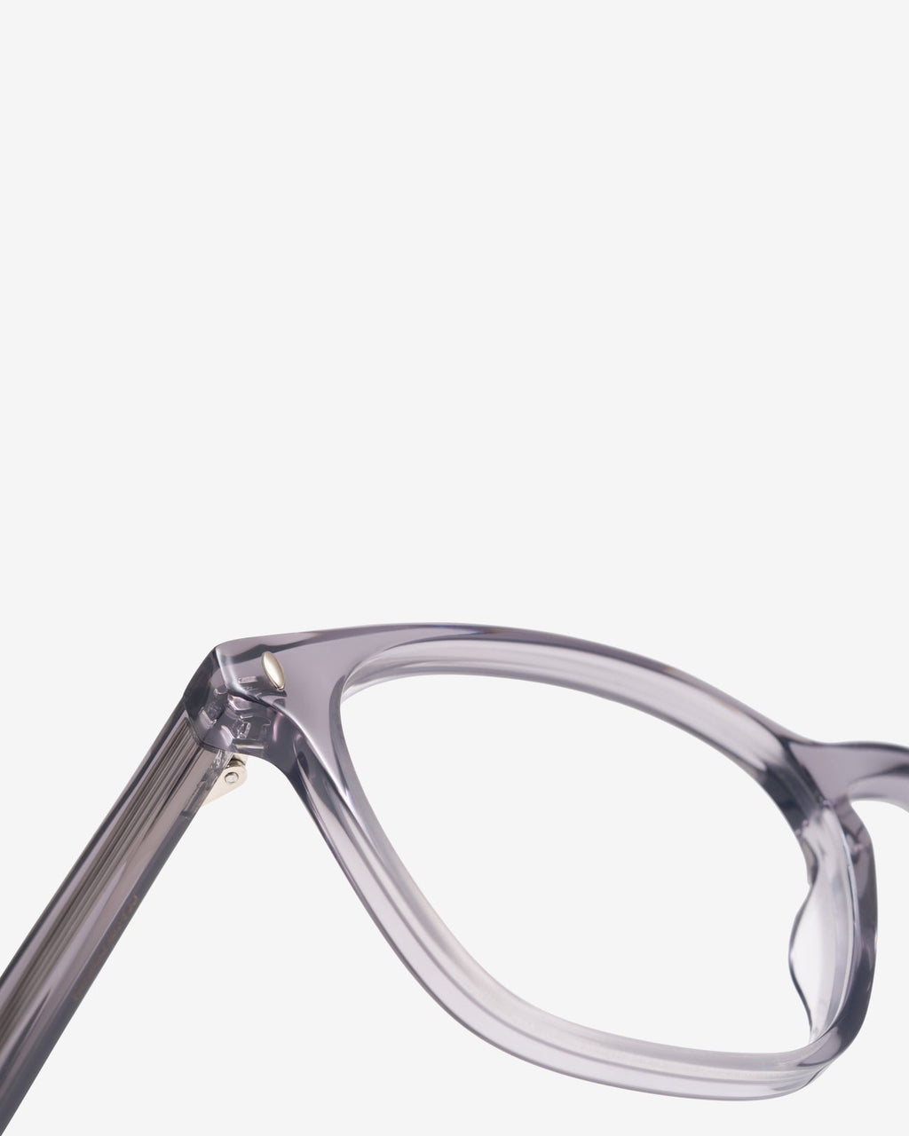 Anteojos Jay Grey: montura rectangular de acetato, vista de tres cuartos