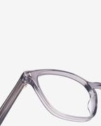 Anteojos Jay Grey: montura rectangular de acetato, vista de tres cuartos