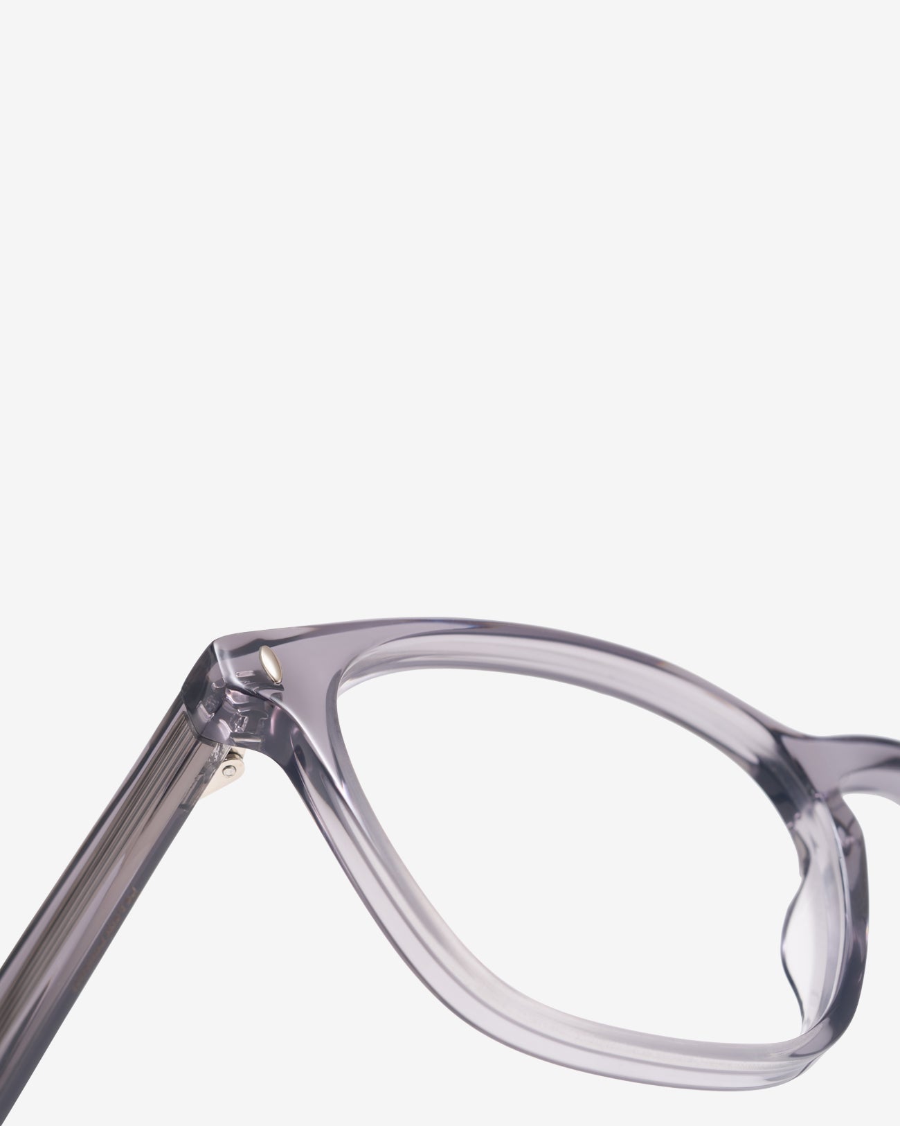Anteojos Jay Grey: montura rectangular de acetato, vista de tres cuartos