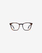 Anteojos Jay Ecaille: montura rectangular de acetato, vista frontal