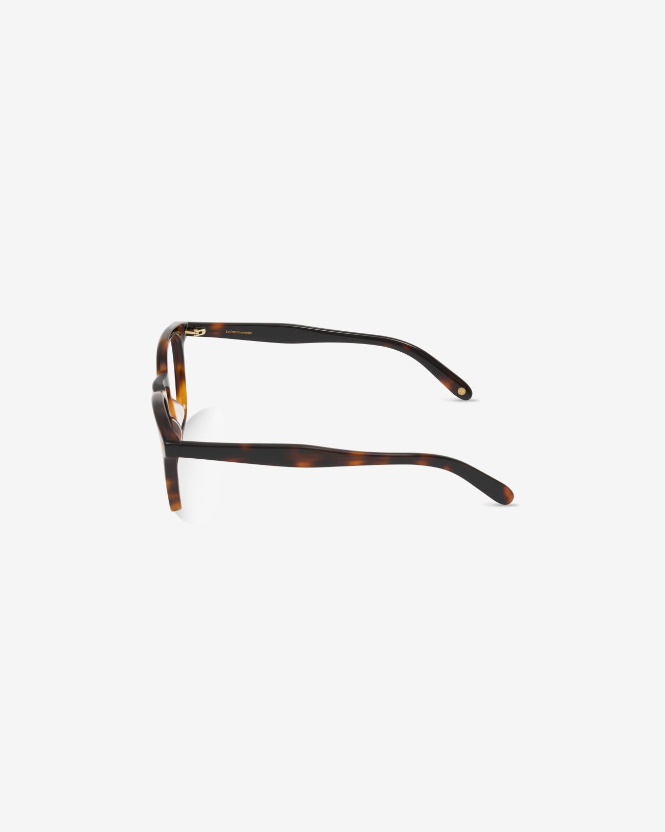 Anteojos Jay Ecaille: montura rectangular de acetato, vista de perfil