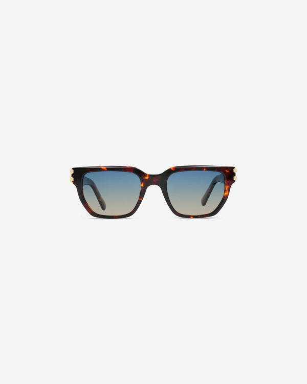 Gafas de sol Sorrento Ecaille: montura rectangular de acetato, vista frontal