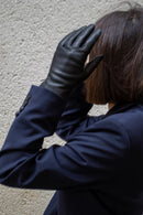 Gants Leslie Cuir Doublés Alpaga - Noir Tactile - Femme