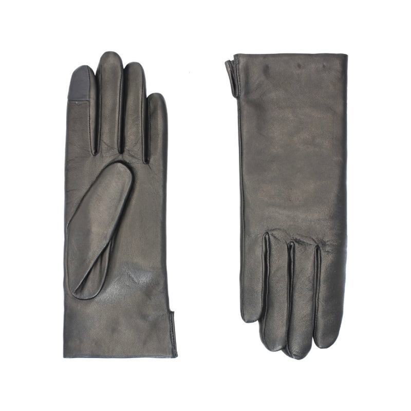 Gants Leslie Cuir Doublés Alpaga - Noir Tactile - Femme