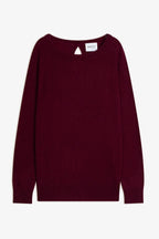 Boat Neck Drop Back Jumper - Leslie - Bordeaux