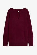 Boat Neck Drop Back Jumper - Leslie - Bordeaux