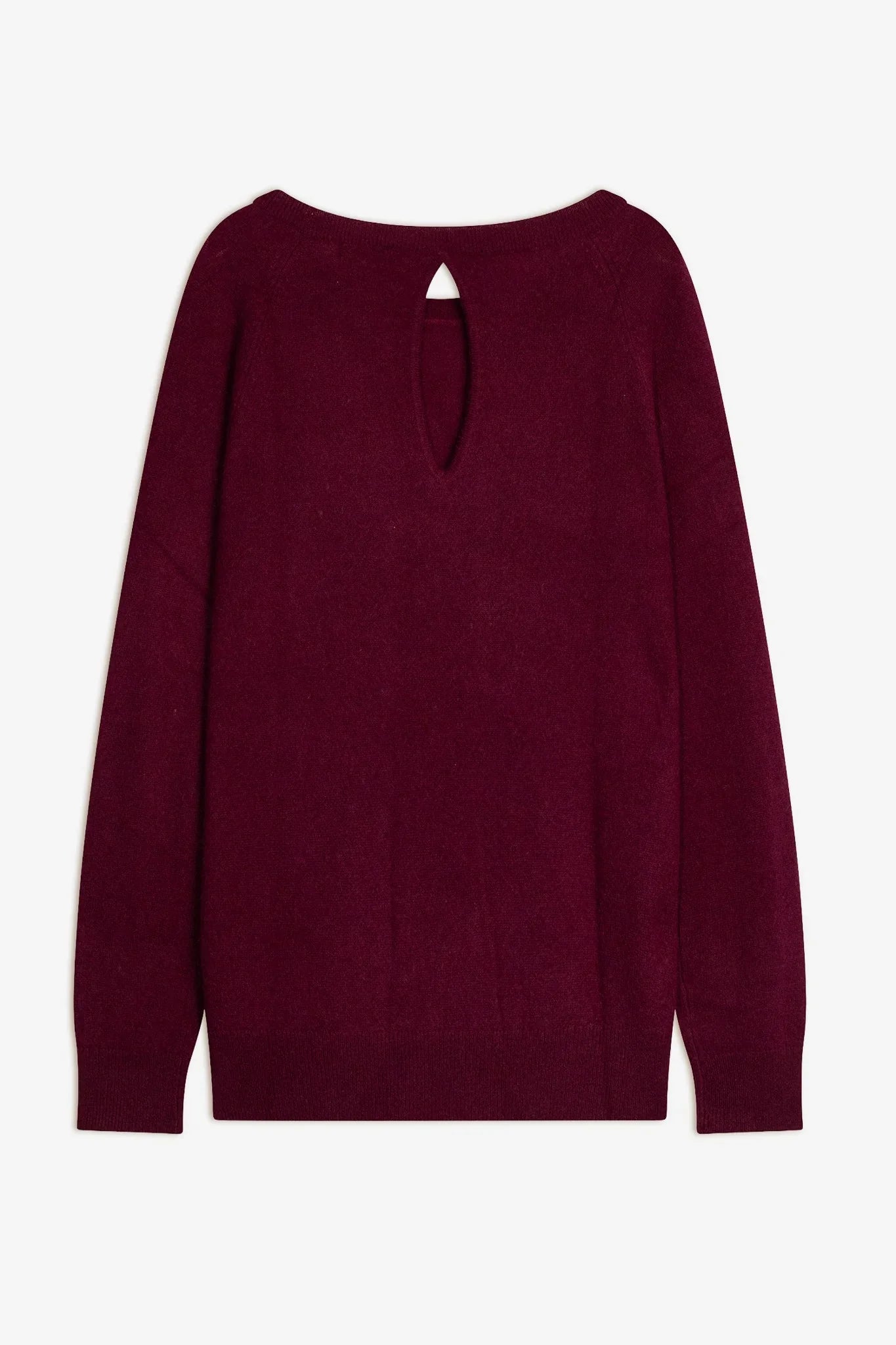 Boat Neck Drop Back Jumper - Leslie - Bordeaux