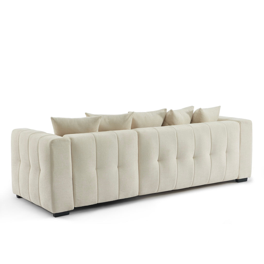 Levia - Divano angolare trasformabile e reversibile a 4 posti - Tessuto beige