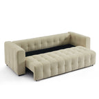 Levia – Gerades 3-Sitzer-Schlafsofa – Stoff Taupe