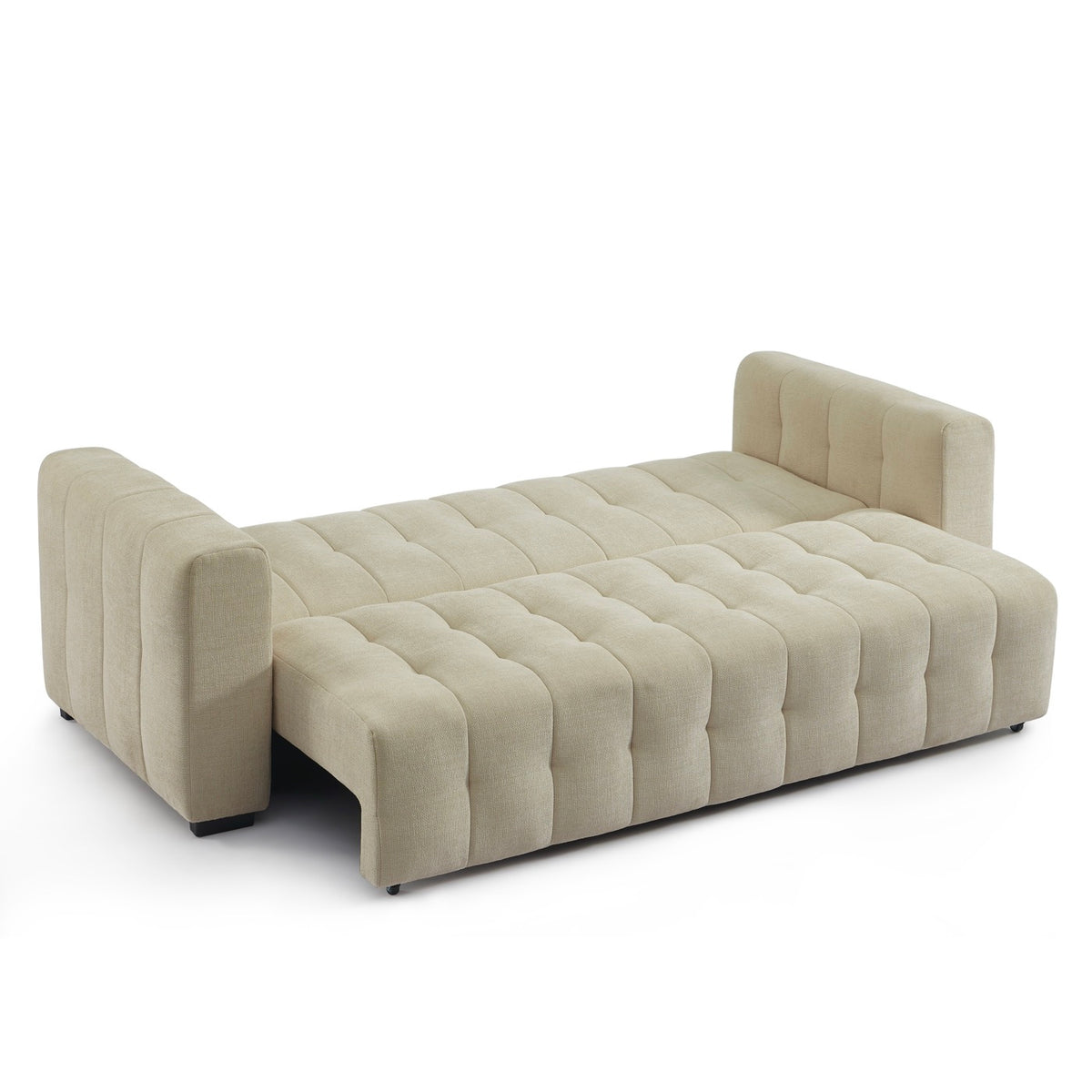 Levia – Gerades 3-Sitzer-Schlafsofa – Stoff Taupe
