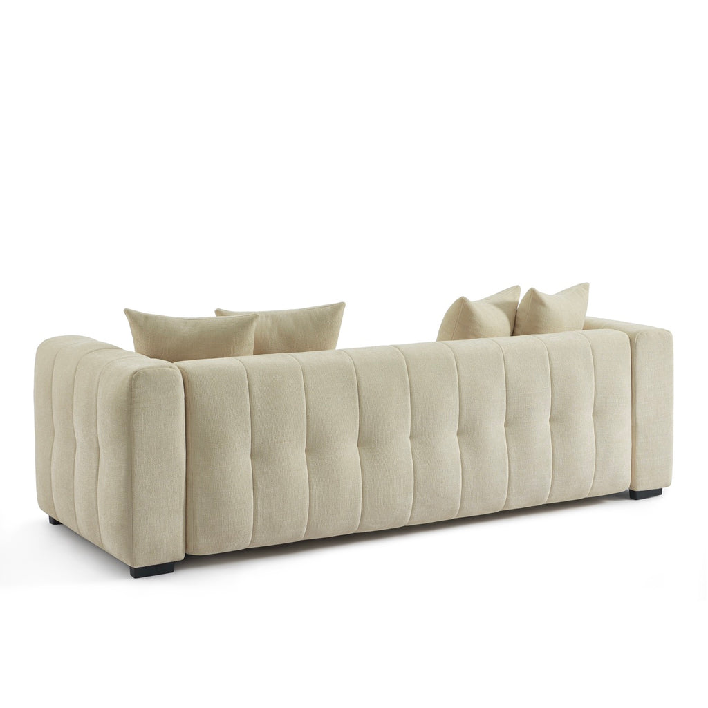 Levia – Gerades 3-Sitzer-Schlafsofa – Stoff Taupe