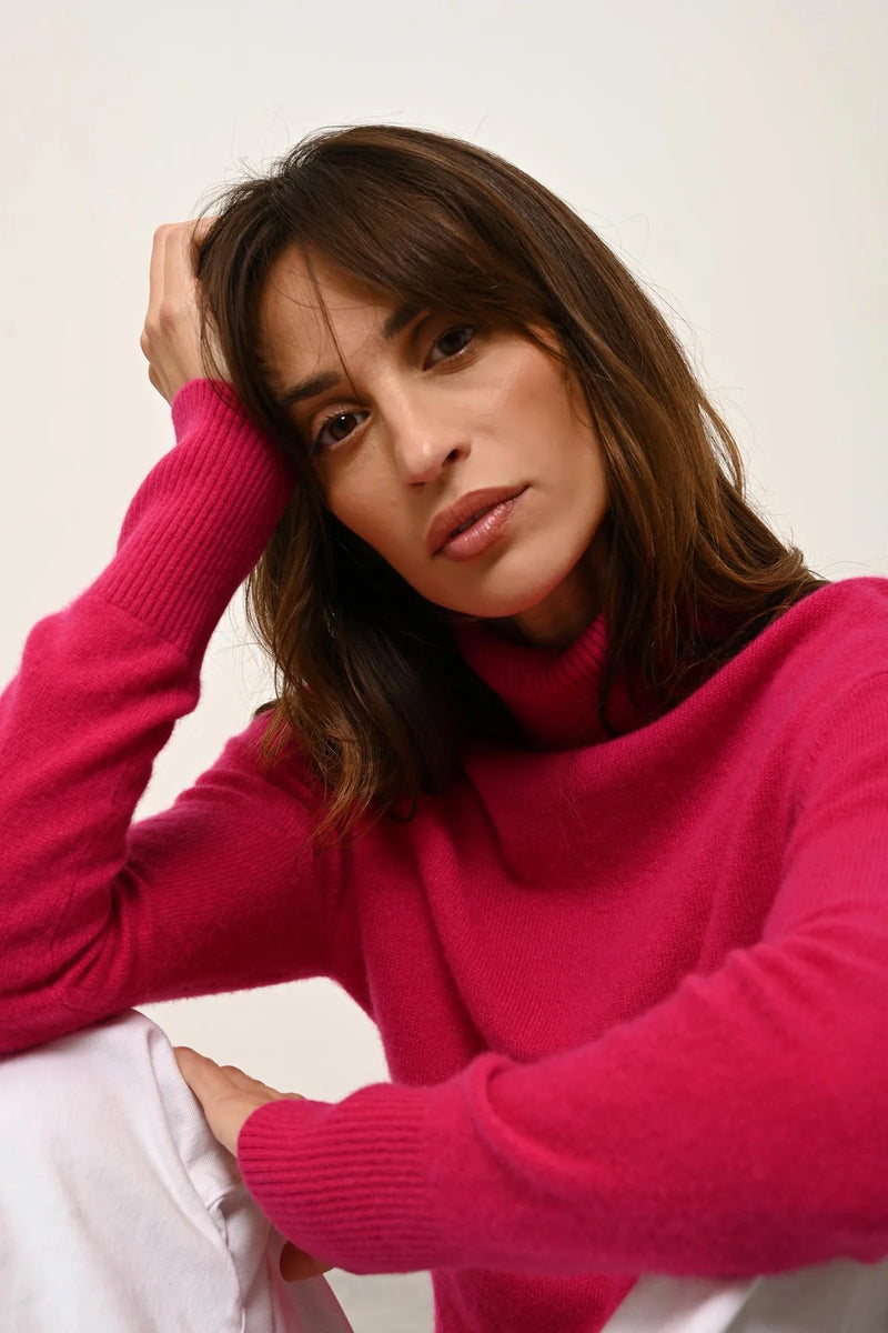 Pull Col Roulé - Lexie - Fuchsia