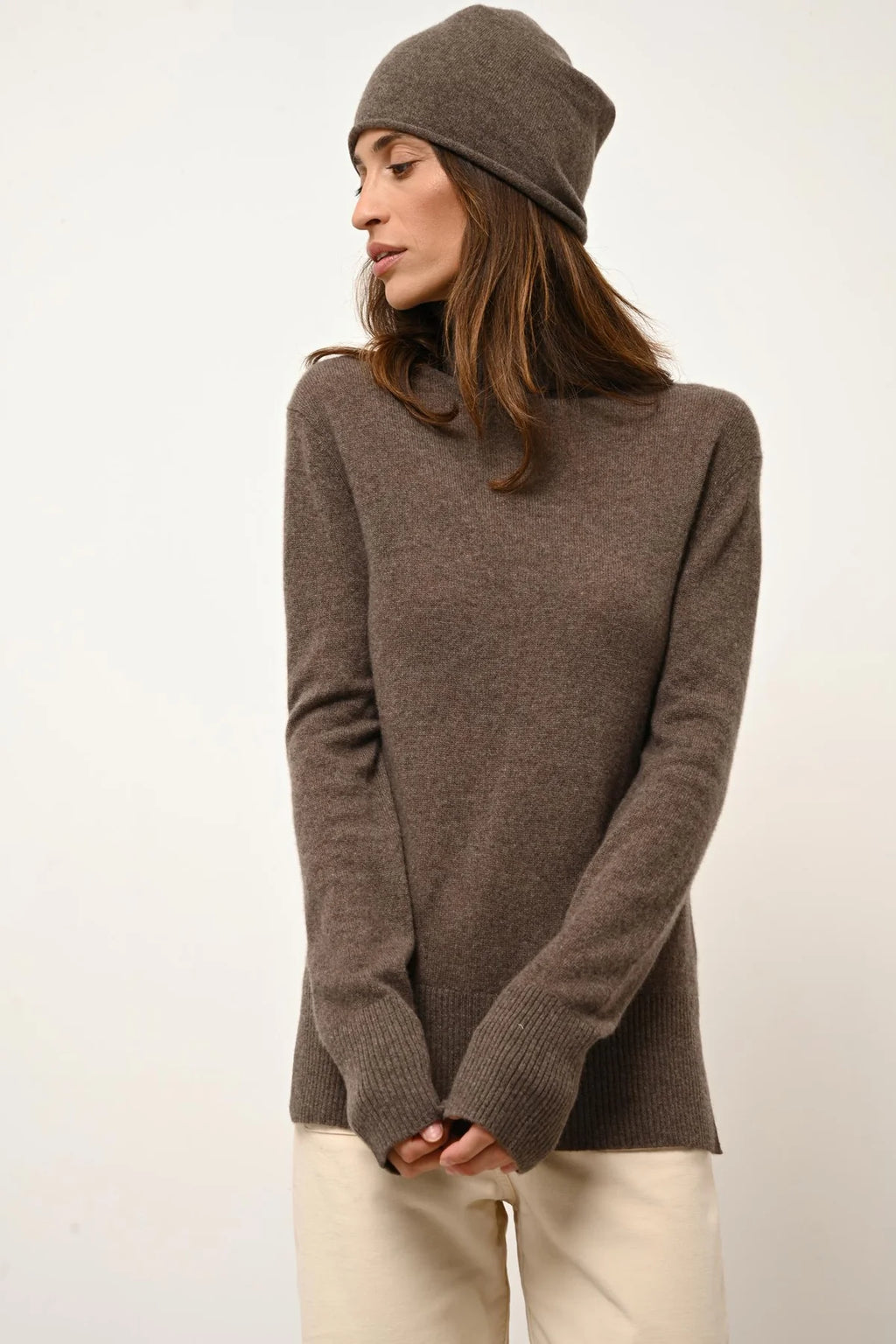 Jersey Cuello Vuelto - Lexie - Taupe Jaspeado