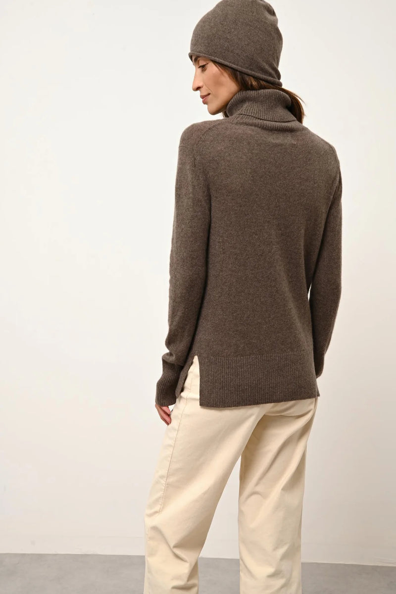 Pull Col Roulé - Lexie - Taupe Chiné